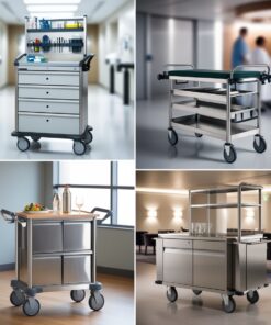 stainless steel medical trolley with drawers