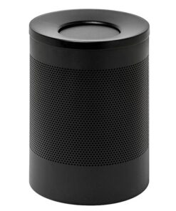 Steel Litter Bin - Wide - Swivel Funnel Top Lid and Bin Liner - Perforated - 400 �� x 600 (H) mm - Black - 770BL-027SD