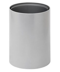 Steel Litter Bin - Wide - No Lid or Liner - Solid - 400 �� x 600 (H) mm - Silver - 765SI