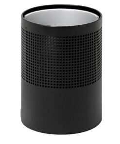 Steel Litter Bin - Wide - No Lid or Liner - Square Punch - 400 �� x 600 (H) mm - Black - 764BL