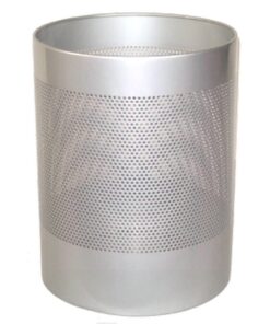 Steel Litter Bin - Jumbo - Perforated - 460 �� x 620 (H) mm - Silver - 667SI
