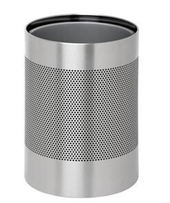 Steel Litter Bin - Wide - No Lid or Liner - Perforated - 400 �� x 600 (H) mm - Stainless Steel - 630SS
