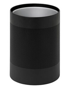 Steel Litter Bin - Wide - No Lid or Liner - Perforated - 400 �� x 600 (H) mm - Black - 630BL