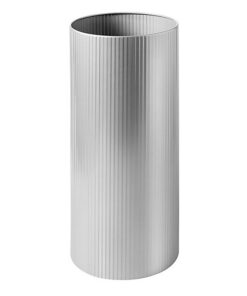Steel Litter Bin - Fluted - 240 �� x 600 (H) mm - Silver - 524SI