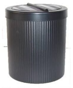Steel Waste Paper Bin - Fluted - With Flip-Top Lid - 240 �� x 300 (H) mm - Colour Options - 521BL