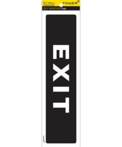 Information Sign - Exit - White-Black - 185 x 50mm - SIGNAEX(R)