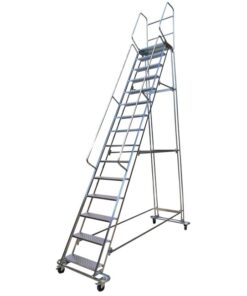 Mobile Safety Step Ladder - Mounty Rollstep - 15 Step - 4.640mm High - MLH15