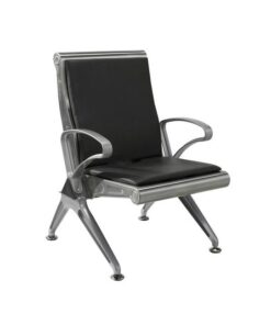 Airport Bench - Indoor Waiting Room Seat - Mild Steel - Upholstered - Heavy Duty - Single Seat - Flat Pack - 60 x 67 x 82 cm - PD01A-black
