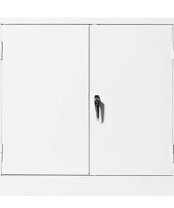 Steel Stationery Cupboard - Metal Storage Cabinet - 2 Shelves - White - Medical - 90 x 90 x 45 cm - SC004-white