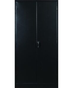Steel Stationery Cupboard - Metal Storage Cabinet - 4 Shelves - Black - 180 x 90 x 45 cm - SC002-black