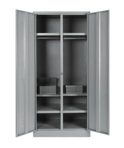 Steel Hostel Locker - Metal - with Money Box - Double - 180 x 79 x 52 cm - DHL03-grey