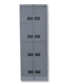 Steel Office Filing Cabinet - 4 Drawer File - Security Bar - 130 x 47 x 63 cm - 4FC01-grey