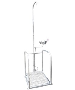 Single Column Safety Shower - Foot Operated - Safety Rails - 64 x 64 x 230 cm