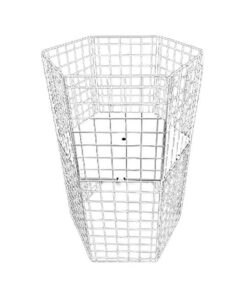 Steel Mesh Cylindrical Dump Bin - Adjustable Shelf - 60 x 60 x 97cm - White