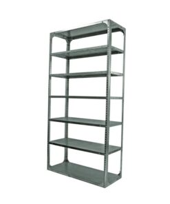 Bolted Shelving Steel Bay 7 Shelves - Uni-Angle - Seven Shelf Kit - Galvanised - 274.3 x 91.4 x 61 cm