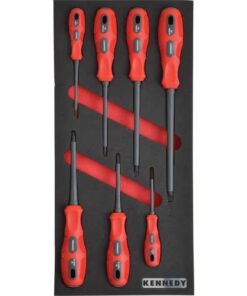 Kennedy VDE Dual Grip Screwdriver Set - 7 Pieces - with 1/3 Width Foam Tool Control Inlay for Tool Chests