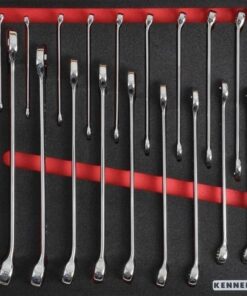 Kennedy Metric Combination Spanner Set - 18 Pieces - with 2/3 Width Foam Tool Control Inlay for Tool Roller Cabinets
